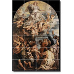 Picture-Tiles.com - Peter Rubens Religious Painting Ceramic Tile Mural #54, 48"x72" - Mural Title: Assumption Of The Virgin