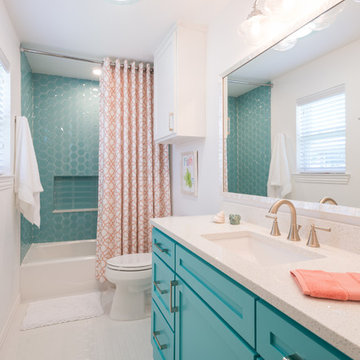 West Plano Transitional Coastal Kid Bathroom