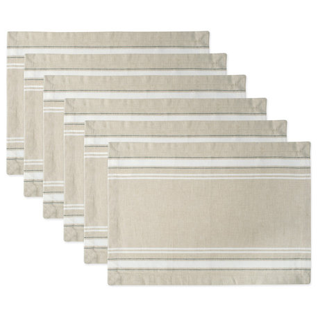 DII White French Stripe Placemat, Set of 6