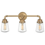 Hinkley Lighting - Fritz 3-Light Bath Light, Heritage Brass - Charming and classic  Fritz embraces a simplicity that is anything but basic. Industrial design elements are balanced with sturdy cast details and gleaming  refined finishes for a timeless silhouette.&nbsp