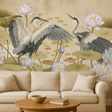 Harmony of Wings Custom Wallpaper, Seamless Material