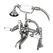 Aqua Eden AE105T8 Vintage Deck Mount Clawfoot Tub Faucet, Satin Nickel