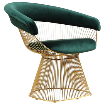 Fern Wire Arm Chair Gold, Green