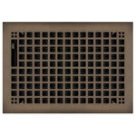 Wholesale Registers - Oil Rubbed Bronze Rockwell Plated Steel Craftsman Floor Register, 8"x10" - Fine-tune your flooring with our charming oil rubbed bronze plated floor registers today. These artfully crafted rockwell style floor vents can also be attached to any wall duct with the addition of spring clips. This 8" x 10" size register features a 3mm thick faceplate that is 9 3/16" wide and 11 13/16" long. The adjustable steel damper of this floor register drops easily into a hole that is 8" x 10". The 3mm thick steel core faceplate of this register makes it a perfect fit in heavy traffic areas of your home and office. Featuring a solid steel build and clear lacquer coating, this register will work at peak performance with your heating and cooling systems.