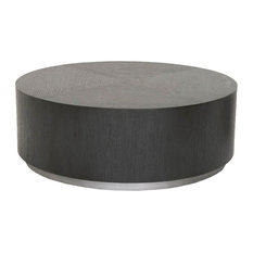 Modern Low Profile Coffee Tables Houzz Wood And Metal Low Profile Round Coffee Table Carbon Black