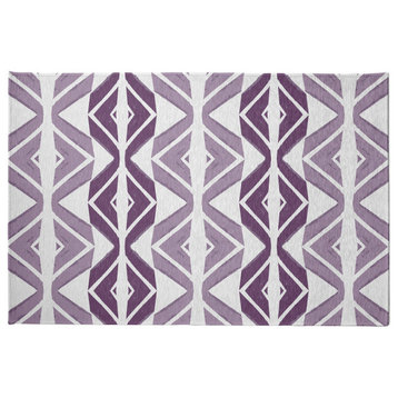 Diamond Graffiti Rug, Purple, 4'x6'