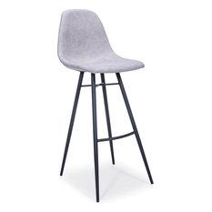 Bellini Modern Living - Paris Barstool, Light Gray - Bar Stools and Counter Stools
