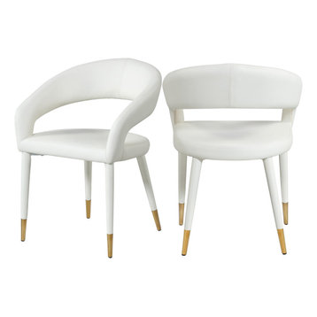 Destiny Dining Chair, White, Faux Leather
