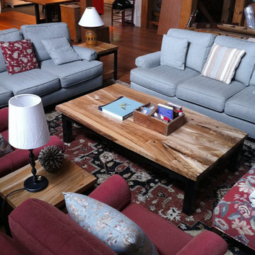 Salvaged Elm Coffee Table & Side Table