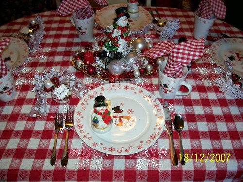 Snowman table setting