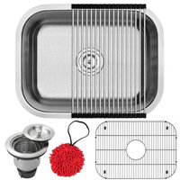 23" Undermount 16-Gauge Stainless Steel Single Basin Kitchen Sink, Sink With Ful