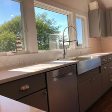 Flat panel kitchen cabinets