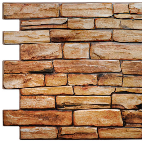 Brown Red Slate 3D Wall Panels, Set of 10, Covers 56.1 Sq Ft