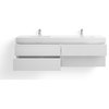 Boutique Bath Vanity, High Gloss White, 72", Double Sink, Wall Mount