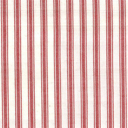 ROTH & TOMPKINS TEXTILES - Taffeta Ticking Fabric, Ticking Red, 54''x36'' - Drapery Fabric