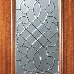 Slab House Single Door 80 Wood Mahogany Savoy Full Lite Glass - Front Doors