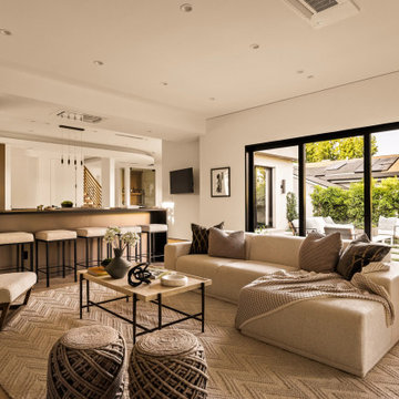 Modern Luxury Living Room with Seamless Multi-Slide Aluminum Patio Doors