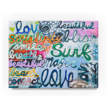 "Surf And Love Words" by Zwart, Canvas Art