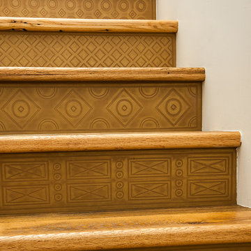 Custom leather stair risers