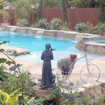 Geometric Flagstone Pool in Houston