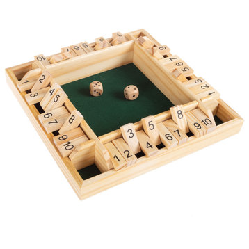 Shut The Box Game Classic 10 Number Games Set for Up to 4 Players