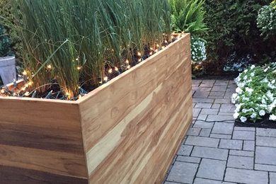 modern teak planter box