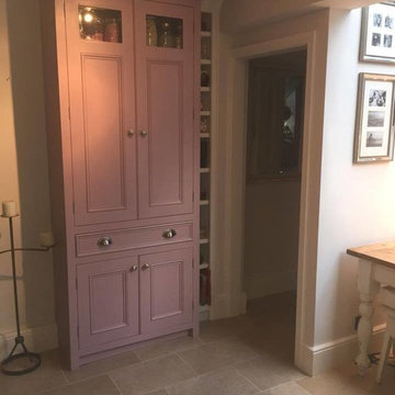 Handmade Bespoke Painted Kitchen with Reclaimed Scaffold Board Worktops