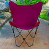 Butterfly Chair and Cover Combo With Black Frame, Burgundy
