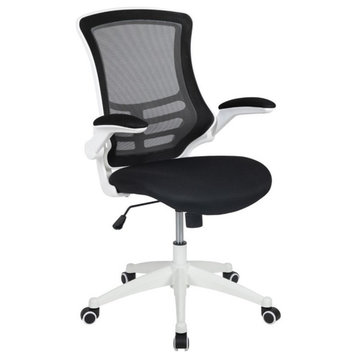 Flash Furniture Mid Back Mesh Office Swivel Chair in Black and White