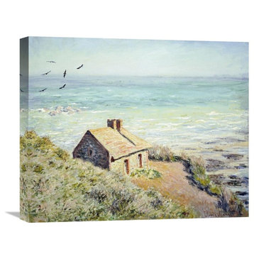 "The Customs Hut, Morning" Stretched Canvas Giclee by Claude Monet, 22"x18"