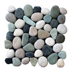 50 Most Por Traditional Tile For 2019 Houzz 12 X12 Clic Pebble Tile Black White