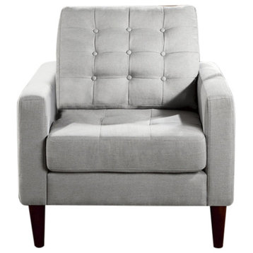 Rosevera Grana Tufted Buttons Arm Chair, Grey