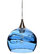 Swell Pendant Form No. 767, Blue Glass Shade, Brushed Nickel Hardware, 8W LED