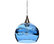 Swell Pendant Form No. 767, Blue Glass Shade, Brushed Nickel Hardware, 8W LED