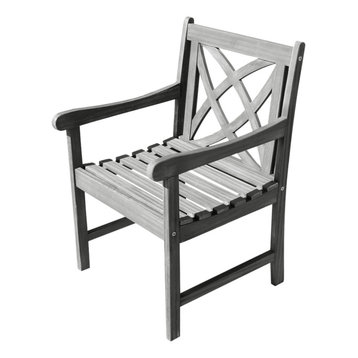 Renaissance Eco-Friendly Outdoor Hand-Scraped Hardwood Garden Arm Chair