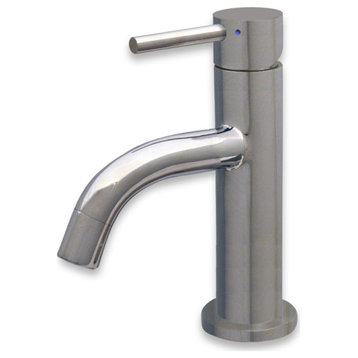 Whitehaus WHS1010-SB-PSS Solid Stainless Steel Single Lever Lavatory Faucet