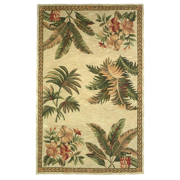 Sparta 3133 Ivory Tropical Oasis Rug, 2'6"x10' Runner
