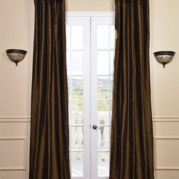 Chocolate Brown Thai Silk Curtains - Curtains