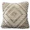 Benzara BM276712 Decorative Throw Pillow Cover, Textured Diamonds, Gray/Beige