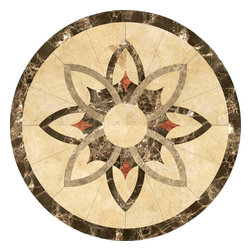 Oshkosh Designs - Celina Stone Medallion, 21.5" Unmounted, 3/8" Thick - Floor Medallions And Inlays