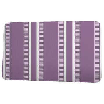 Upscale Getaway Dashing Stripe Stripe Print Bath Mat, Purple, 21"x34"
