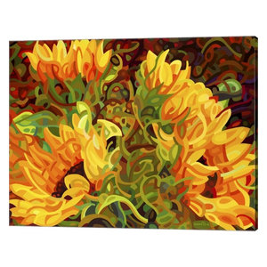 Sunflower on Wheat Field in Summer Sunny Day Canvas Art Wall Decor 32/" x 48/"