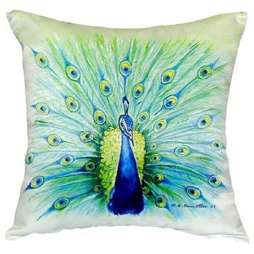 Peacock No Cord Pillow - Set of Two 18x18