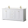 White With Brushed Gold Trim