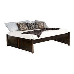 Concord Platform Bed with Flat Panel Foot and Head Board in Espresso - Platform Beds