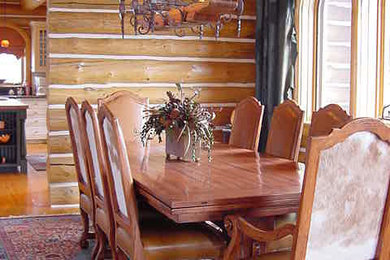 Dining room - rustic dining room idea in Boston