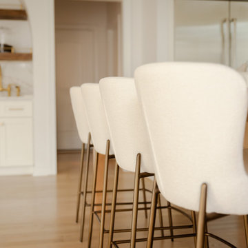 Transitional Kitchen with Custom Arched Coffee Bar