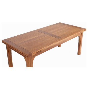 Mission Style Oak Stow Leaf Dining Table, Michael's Cherry