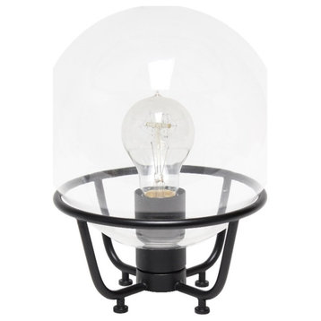 Elegant Designs Glass Crystal Ball Table Lamp Black