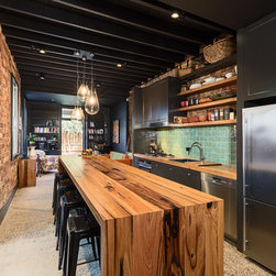 Recycled Messmate double waterfall timber island - Kitchen Benchtops